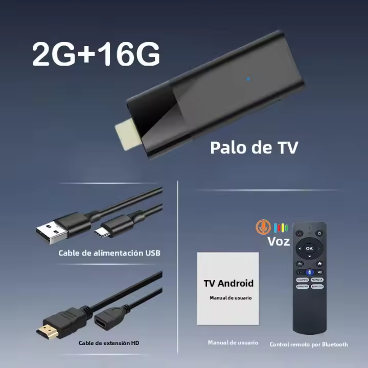 STICK TV Portátil Q12 Con Google Assistant Android 14 8K Video WiFi 2.4&5G Allwinner H313 Reproductor De Medios De Streaming Para TV - 1
