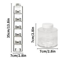 Estante De Especias Plegable De 6 Piezas Jars Torre De Ahorro De Espacio Para Cocina Condimentos Hierbas Con Tapa Para Seasoning - details 2
