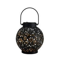 Lámpara De Hierro Fundido Hueco Con Luz Solar LED Impermeable Para Jardín Decoración De Arte Exterior Proyección De Luz Colgante - details 7