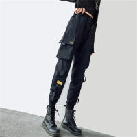Pantalones De Cargo Negros Para Mujer Casual High Waist Holgados Estilo Hip Hop Punk Pantalones Cortos De Calle Coreanos Para Mujer - details 2