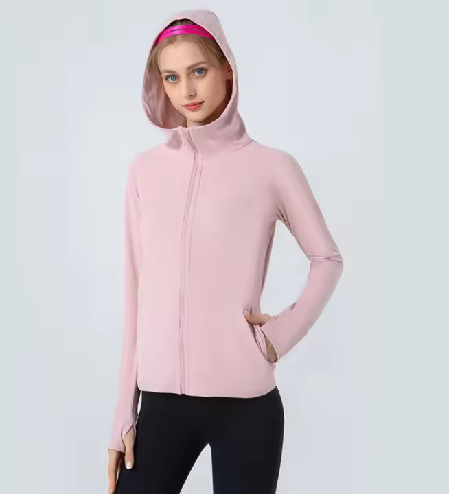 Chaqueta Deportiva Mujer Primavera-Verano con capucha, seco rápido y bolsillos - 1