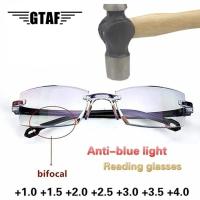 Gafas De Lectura Antir Luz Azul Vintage Ultraligera Para Mujer Y Hombre Gafas Opticas Presbicia Sin Montura Para Ojos - details 0