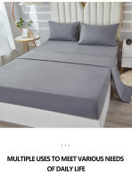 Juego De Cama Sólido 3/4 Piezas Con Sábana Ajustable Y Fundas De Almohada En Microfibra Blanca Y Gris Tamaño Queen King Full Twin - details 9