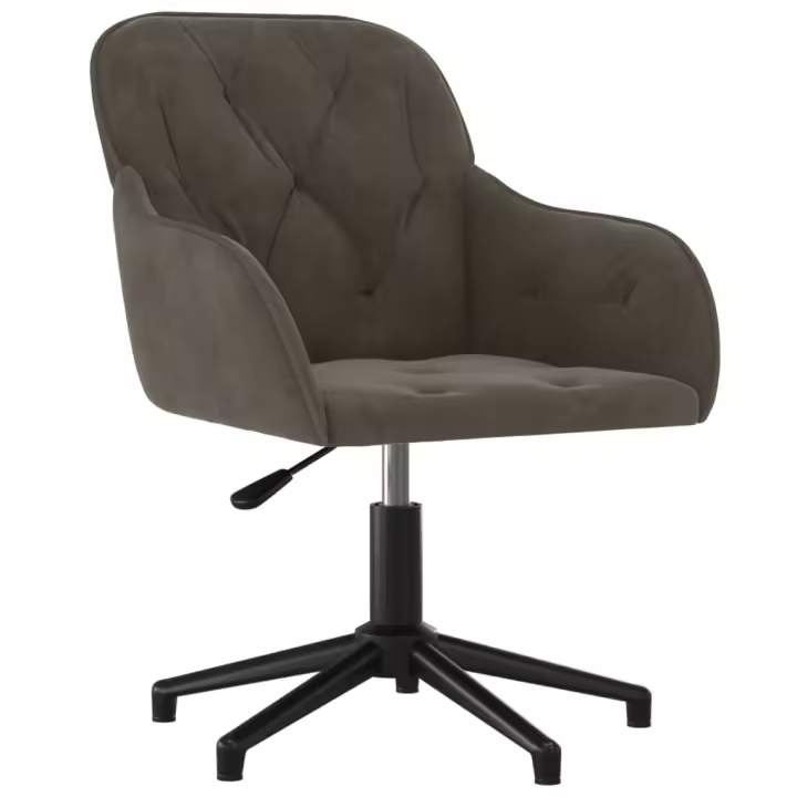 Silla de Oficina giratoria de terciopelo gris oscuro - 1
