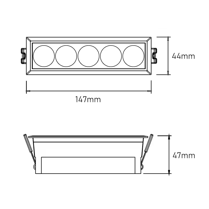Ledkia Foco Lineal LED 7W Empotrable Catyo CRI90 Corte 140x35 mm 3000K Blanco Blanco Cálido - 1