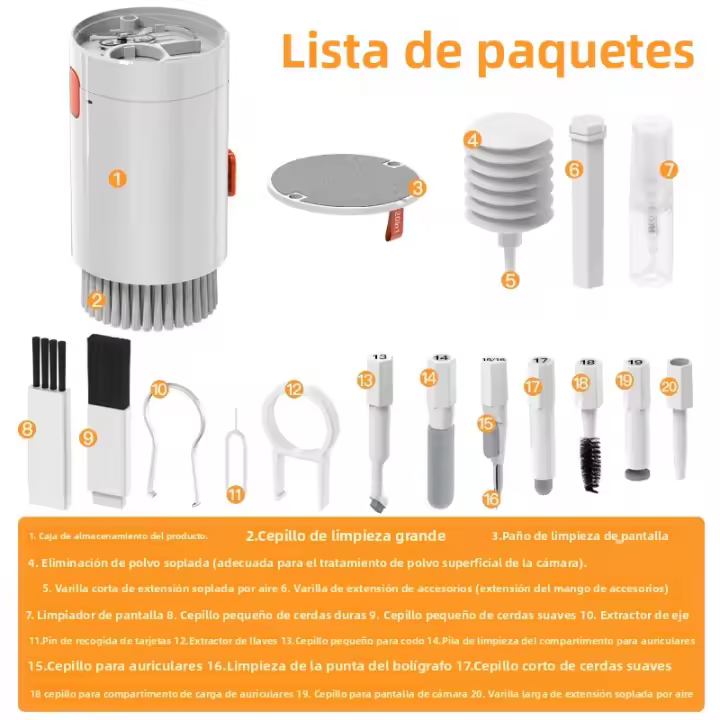 Mini Aspiradora Portátil Para Limpieza De Teclado Computadora Auriculares Móviles Herramienta De Limpieza Con Cepillo Y Bolígrafo - 1