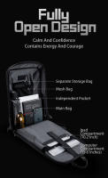 Mochila de negocios para hombre, bolsa pequeña para ordenador portátil de 15,6 pulgadas, multifuncional, antirrobo, impermeable, con almacenamiento incorporado - details 6