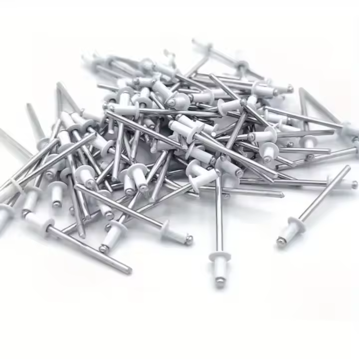 50pcs Clavos De Alta Resistencia Blancos Acero Y Aluminio Cabeza Redonda Hueca Para Decoración Del Hogar Y Metalworking - 1