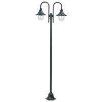 vidaXL Farolas de Jardín con 2 Luces Aluminio 220 cm Iluminación Patio Color Blanco,  Bronce,  Verde oscuro y mas - details 2
