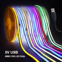 Tira De Luz LED COB Flexible 5V USB Alta Densidad 320LEDs Blanco/Cálido/Natural/Rojo/Azul Verde/Ácido Rosa/Naranja Amarillo Para Decoración De Hogar - details 2