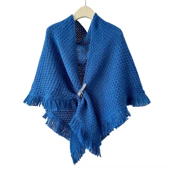 Cayado De Cuero Marrón Para Mujer Estilo Coreano Moda De Invierno Con Lazo Triangular Mantón Tejido Cálido Para Otoño Y Invierno - 1