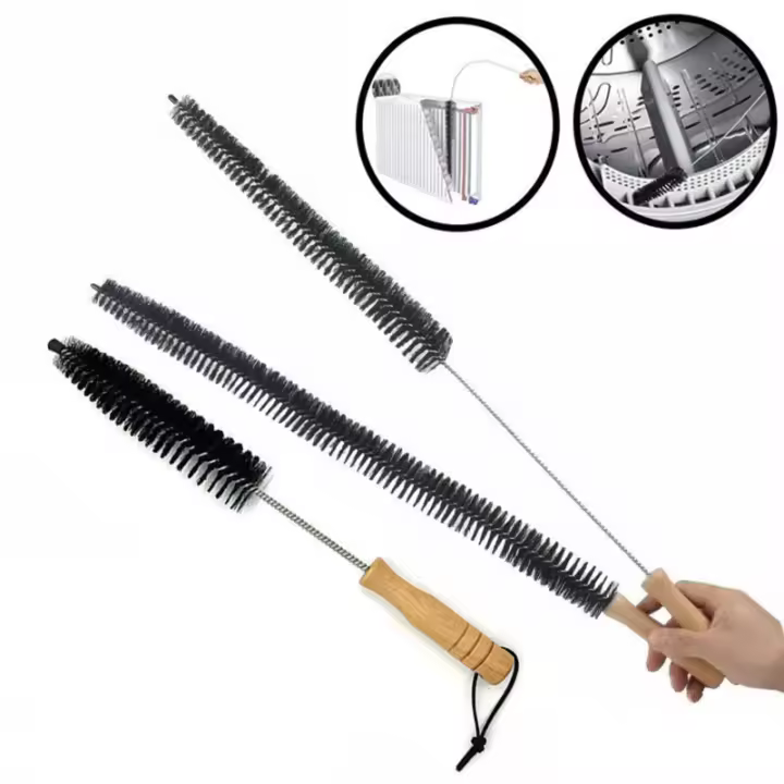 Cepillo De Limpieza Flexible Y Multifuncional Para Máquina De Lavar Y Secadora Con Mango De Madera Herramientas De Limpieza Para Radiador - 1