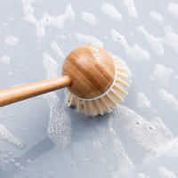 Cepillo De Limpieza Para Cocina Con Manija Larga De Bambú Cepillo De Lavado De Platos Suave Para Ollas Y Sartenes Antideslizantes Para Fregadero Y Estufa - details 8