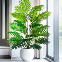 Gran Árbol De Palma Artificial 68-120cm Planta Falsa Verde De Plástico Para Decoración De Jardín Y Hogar Ramas De Palma Tropicales - details 11