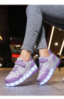 Zapatillas De Rodilleras Para Niños Y Niñas Con Luces LED Rosa Moda Zapatos Rollers Para Niños Y Niñas Transpirables De Cuero Con Almohadilla De Algodón Para Todas Las Estaciones - details 7