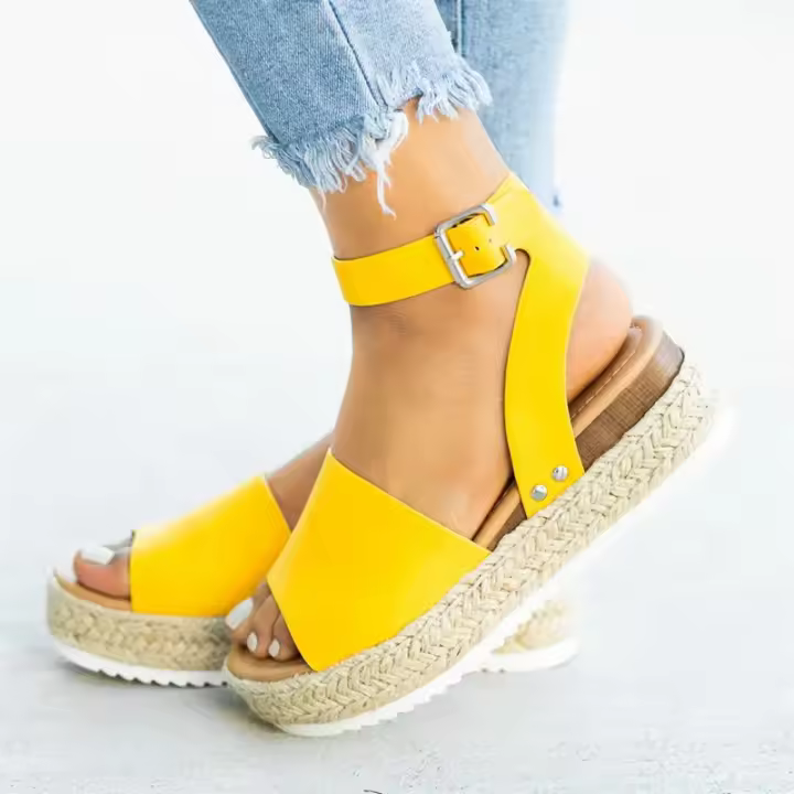 Summer Sandals Women Wedges Shoes Ladies Platform Sandals Fashion Ladies Casual Girls Slip on Ankle Strap Flats Plus Size - 1