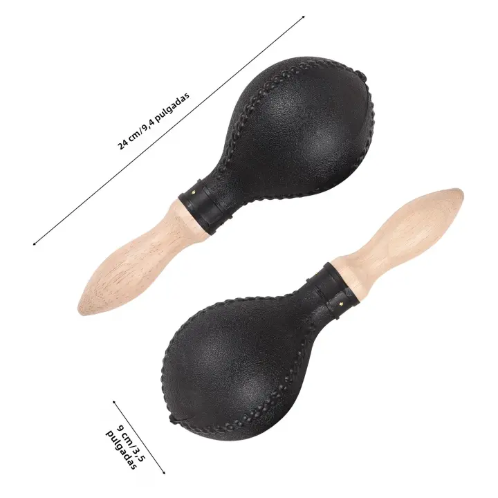 Par De Maracas De 25 Cm Con Cabeza De Arena Y Mango De Madera Instrumentos De Percusión Para Concierto Y Fiestas - 1