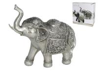 Estatuas de Elefante plata/oro, Figura la Suerte con Tronco Elevado Decoración Oficina en Casa Lucky Figuras Feng Shui Coleccionable Riqueza Poliresina Escultura Pluto/Mirror - details 1