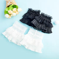 Pareja De Mangas Desmontables Para Dama Convoluciones Finas Y Encaje Mangas Flares Con Volantes Guantes Calientes Para Muñeca Suéter Blusa - details 3