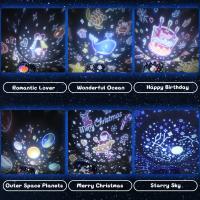 Lámpara De Noche LED Con Proyector De Estrellas Y Altavoz BT Rotativo Para Habitación De Niños Luz De Mesa Para Bebé Con Forma De DIY Incluye Bombillas - details 3