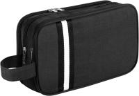 Neceser para hombre y Mujer, Bolsa de baño, accesorios de viaje, Bolsa de maquillaje, Cosméticos organizadores, Negro , Sencillo - details 0