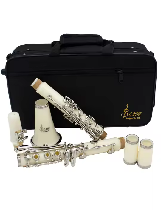 Clarinetes SLADE Bb Blanco Profesionales Con 17 Teclas Madera Bakelite Instrumento De Viento Tenor Con Caja Y Accesorios - 1