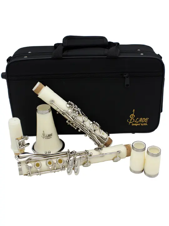 Clarinetes SLADE Bb Blanco Profesionales Con 17 Teclas Madera Bakelite Instrumento De Viento Tenor Con Caja Y Accesorios - 1