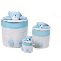 Set de 3 Cestas Organizadoras de Mimbre con Diseño de Osito de Peluche - Ideal para Guardar Ropa, Juguetes y Accesorios de Bebé - Gissed - details 1