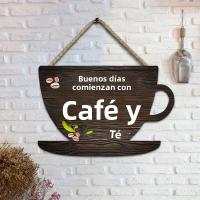 Cartel De Madera Para Café Y Té Decoración Rustica Para Cocina Y Comedor Bar De Café Estilo Americano Adorno Para Pared Del Hogar - details 2