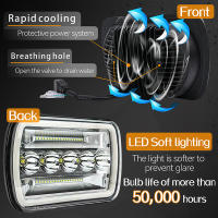 Faros LED Para Coche 6x7 Pulgadas Con DRL Amarillo 6000K Blanco Cuadrados Para Jeep Cherokee XJ Wrangler YJ Asamblea Automotriz - details 3