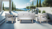 Conjunto de Jardín Solano de Aluminio Beige para 5 Personas | Elegancia y Confort para tu Espacio Exterior HOME AND MORE - details 0