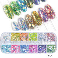 1Caja De Brillo De Uñas Iridescente Hexagonal Mermaid Con Lentejuelas Holográficas Pówer De Paillettes Para Esmalte De Uñas Decoraciones LYDJ - details 9