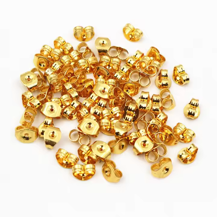 100pcs Base De Pendiente De Acero Inoxidable Dorado Platinado Tapón Para Pendientes Al Por Mayor Joyería Findings Y Componentes - 1