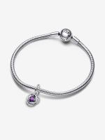 Pandora - Charm Colgante de Círculo de eternidad Morado-Plata de Lei - details 1