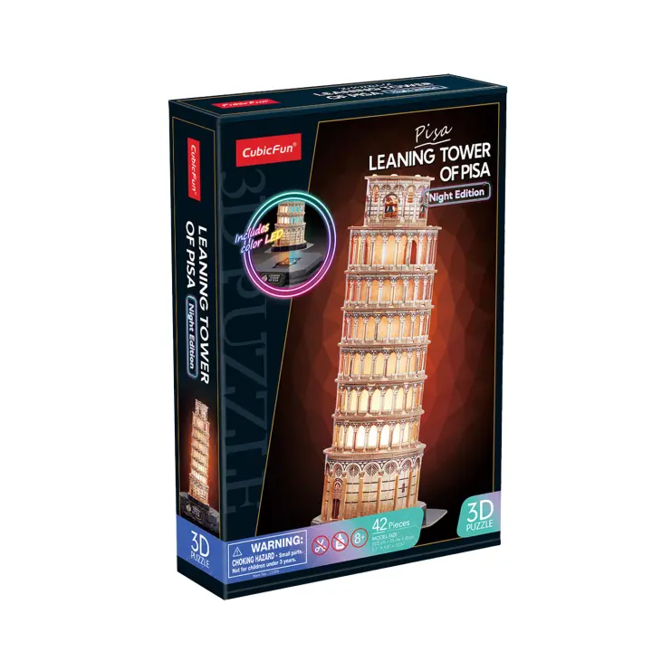 Puzzle 3D - Torre de Pisa Led | Puzzle 3D Regalo Niño 8 Años | Puzzle 3D Adultos Y Puzzle 3D Niños | Maquetas para Montar Niños | Maquetas para Construir Adultos | Puzzles 3D | 42 Piezas - 1