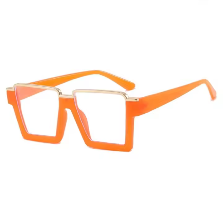 Gafas De Moda Rectangular Unisex Antigolpe Con Espejo Plano Y Bloqueo De Luz Azul Estilo Hip Hop Tendencia INS Marco Grande - 1