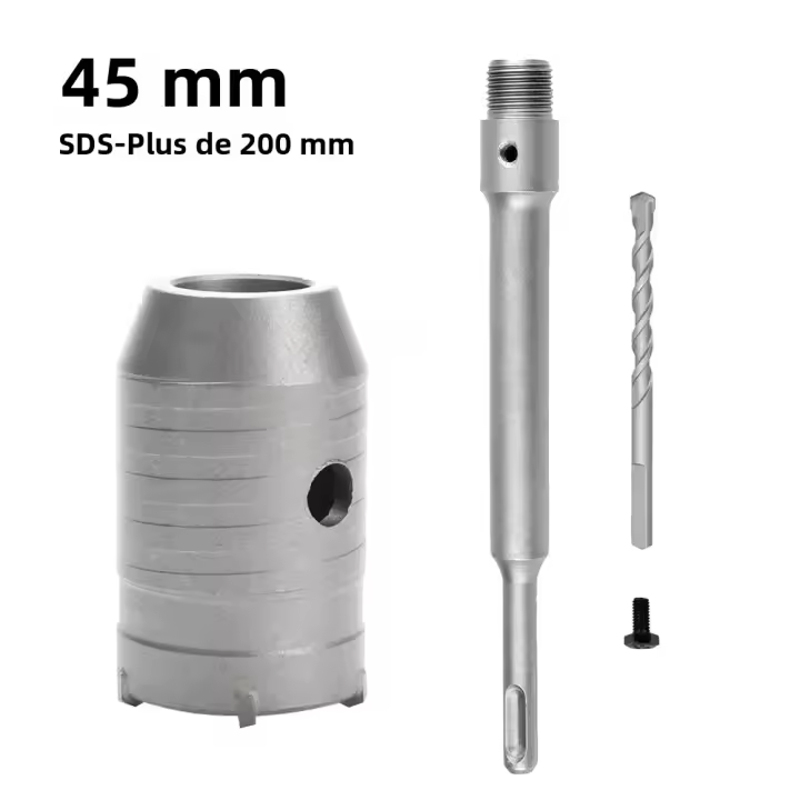 Juego De Brocas Para Taladro De Martillo SDS plus 30-160mm Herramientas Para Abertura De Agujeros En Hormigón Y Piedra Con Eje Redondo Para Carpintería Y Obras En Casa - 1