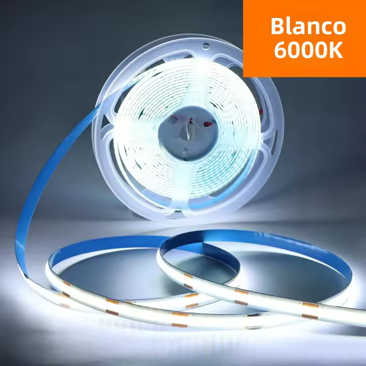 Tiras LED FLEXIBLES FOB COB Alta Densidad 3000K 6000K 12V Luz De Diodo Lineal Dimmable Para Decoración Del Hogar - 1