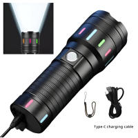 AHERO LINTERNA LONG RANGE FLASHLIGHT LED ALTA POTENCIA BATERIA CARGA USB TYPE C ESTROBOSCOPICO MODELO NF77 - details 2