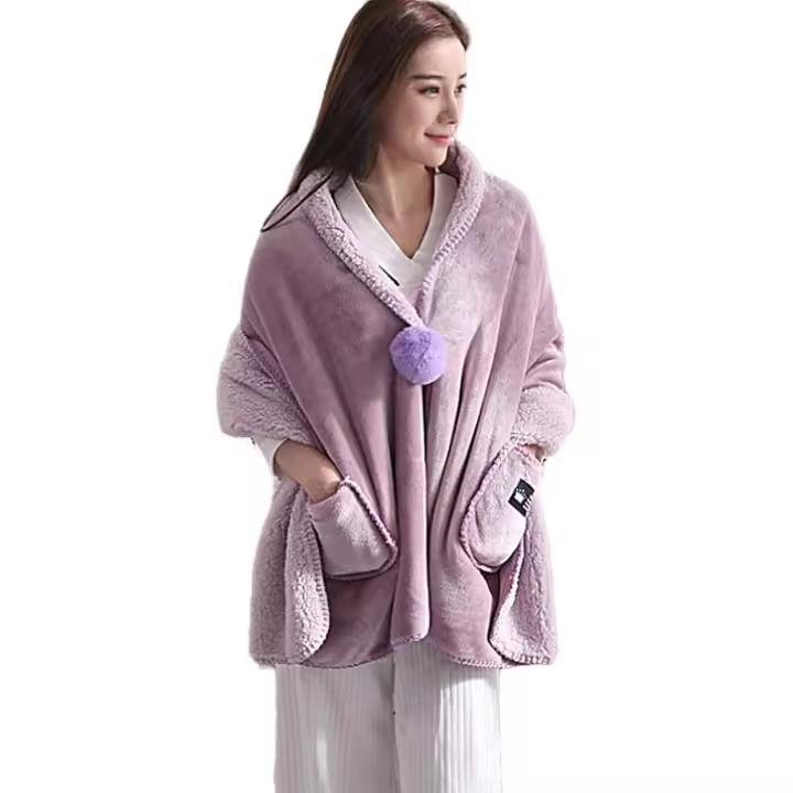 Chal de lana acogedor para mujer, pashminas, mantas de invierno para mujer, mantas cálidas, chal - 1