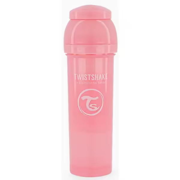 Biberón Anticólico Rosa: 330 ML - Twistshake - 1