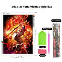 Kit De Pintura De Diamantes 5D DIY Arte Anime Demon Slayer Punto De Cruz Bordado Mosaico Decorativo Regalo Con Área Completa Sin Marco - details 1