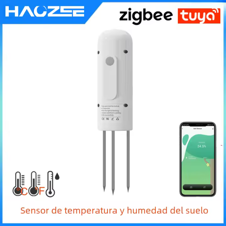 Haozee Medidor De Humedad Y Temperatura Del Suelo Inteligente Zigbee Tuya Impermeable Para Riego Del Jardín Y Asistencia Doméstica - 1