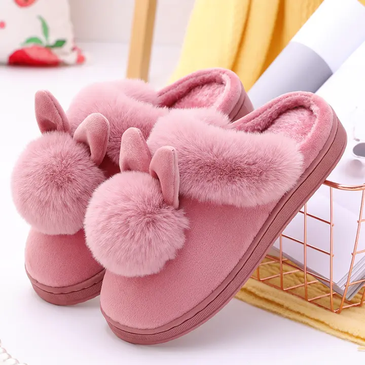 Zapatillas De Peluche Para Mujer Otoño Calientes Antideslizantes Comodidad Plush Interior De Casa Couplés Zapatos Suaves Para Hombres Sin Tacón Para Dormitorio - 1