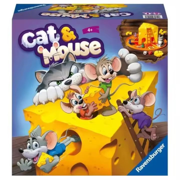Ravensburger Cat & Mouse - Juego de Mesa para Niños con Ratoncitos y Queso - 1