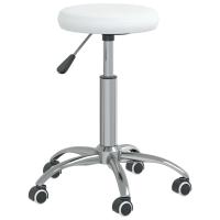 vidaXL Silla de oficina giratoria de cuero sintético blanco - details 2