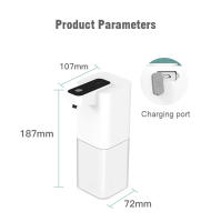 Dispensador De Jabón Automático Inductivo Espuma USB Recargable Inteligente Dispensador De Alcohol Spray Capacidad 400mL - details 14