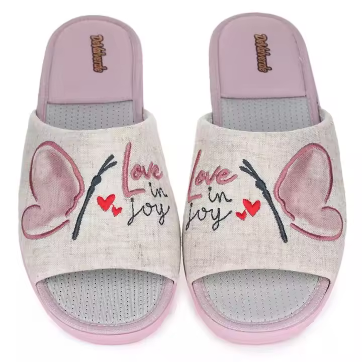 Devalverde zapatilla de hogar con puntera abierta para mujer 1572 color rosa - 1