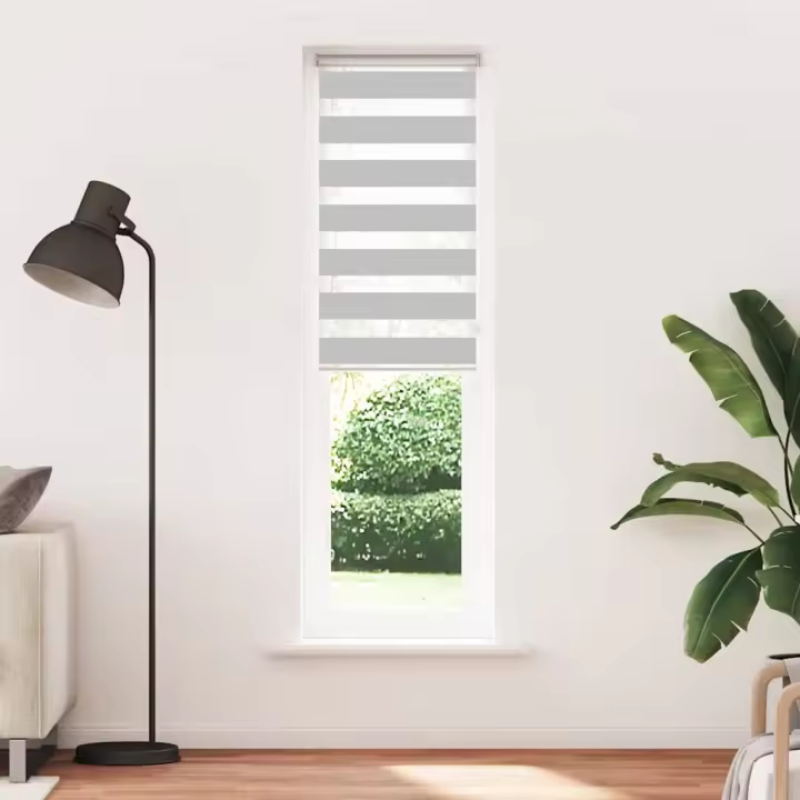 Estor cebra gris claro 55x200cm tejido ancho 50,9 cm poliéster - 1