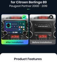 Junsun X8 11.5“ 2K 2000*1200 QLED CarPlay inalámbrico Android Auto radio para Citroen Berlingo B9 Peugeot Partner 2008 2009 2010 2011 2012 2013 2014 2015 2016 2017 2018 2019  de coche  autoradio multimedia - details 1